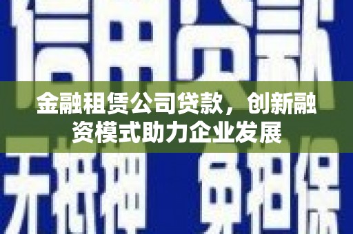 陆丰金融租赁公司贷款，创新融资模式助力企业发展