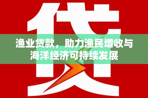 陆丰渔业贷款，助力渔民增收与海洋经济可持续发展