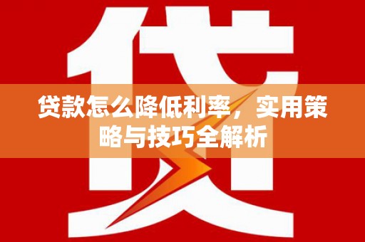 陆丰贷款怎么降低利率，实用策略与技巧全解析