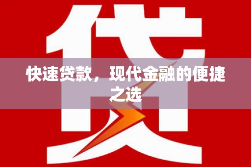 陆丰快速贷款，现代金融的便捷之选