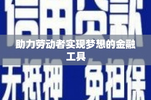 陆丰助力劳动者实现梦想的金融工具