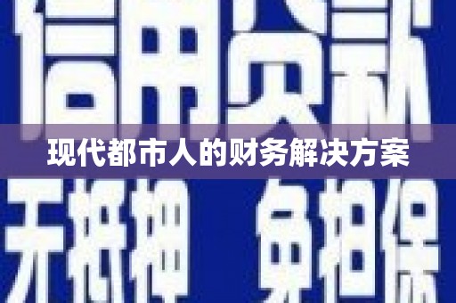 陆丰现代都市人的财务解决方案